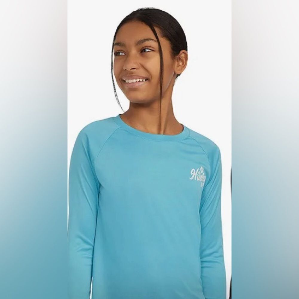 Hurley Youth Girl's Long Sleeve UPF 50+ Moisture Wicking Swim Top